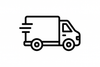 delivery icon , black and white outline